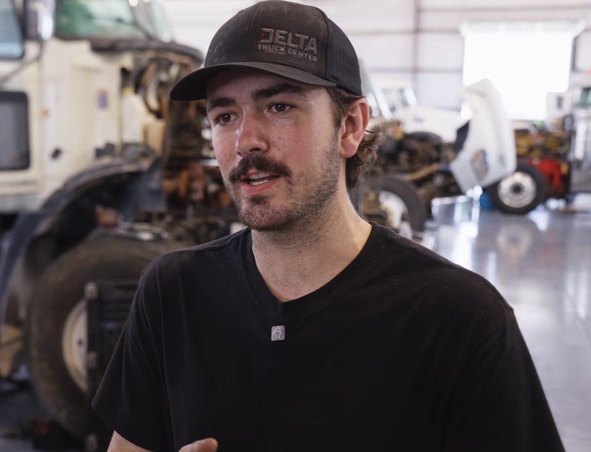 A Delta Truck Center technician in the shop